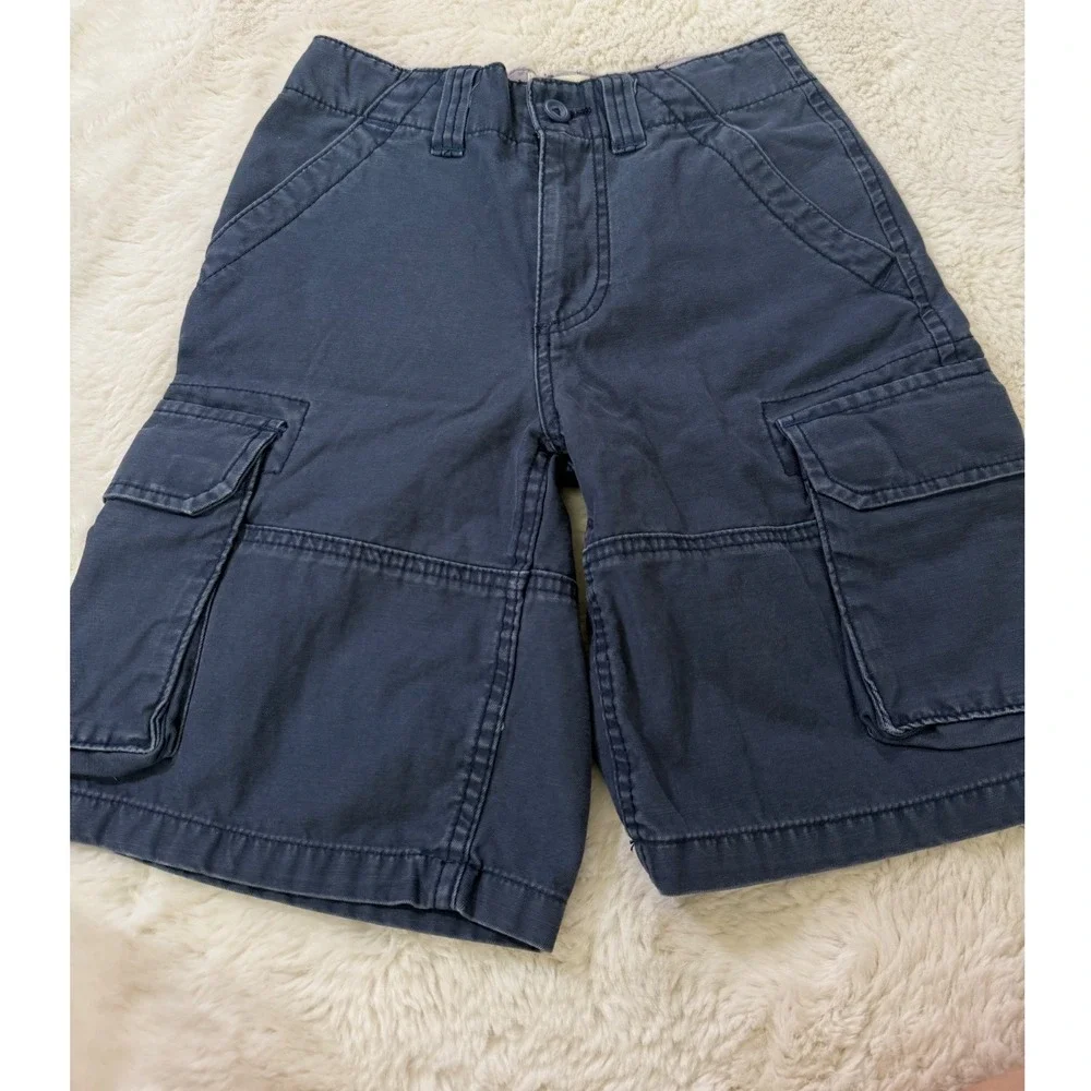 Old Navy Cargo Shorts Boys 8 Navy Blue Utility Pockets Gorpcore Rugged Hiking